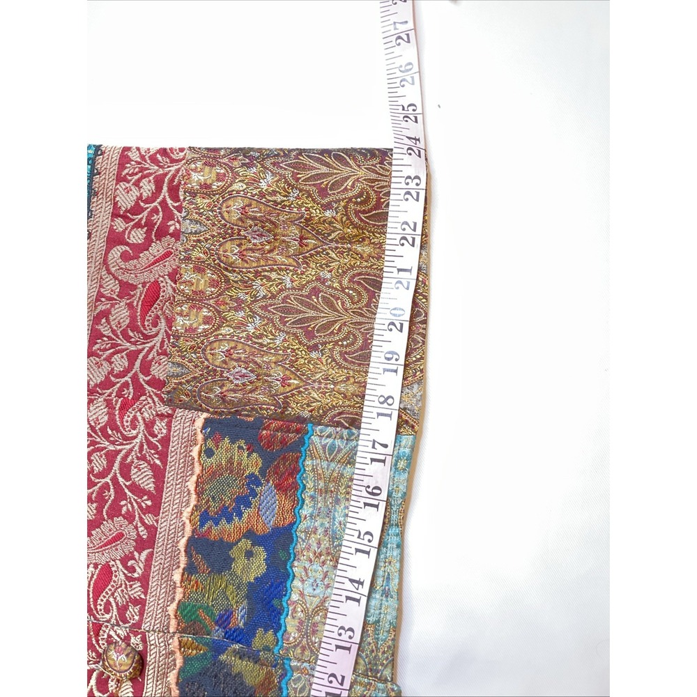 Travelsmith Tapestry Vest Art To Wear Silk Patchwork Lightweight Jacket Size XL - Picture 6 of 8